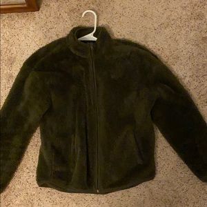 plush soft green jacket by forever 21